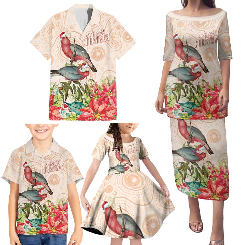 Merry Christmas Aussie Aboriginal Family Matching Puletasi and Hawaiian Shirt Rosebreasted Cockatoo Pastel - Aussie Hoodie