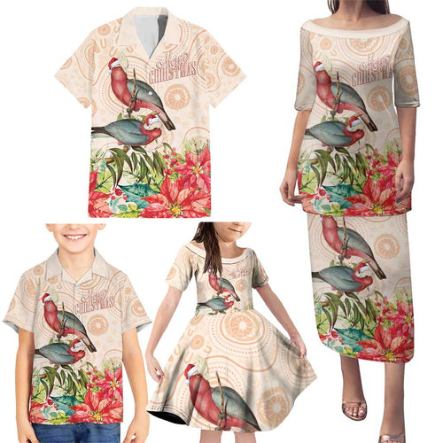 Merry Christmas Aussie Aboriginal Family Matching Puletasi and Hawaiian Shirt Rosebreasted Cockatoo Pastel - Aussie Hoodie