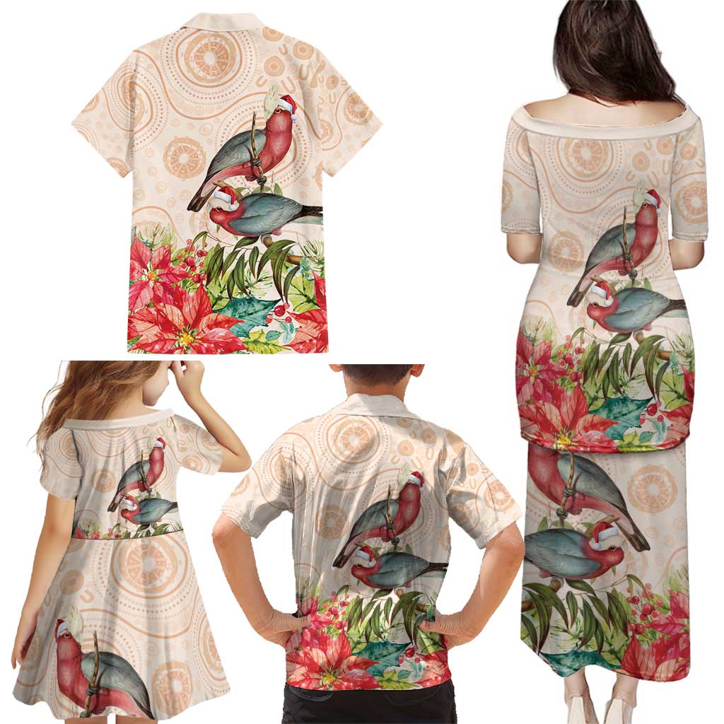 Merry Christmas Aussie Aboriginal Family Matching Puletasi and Hawaiian Shirt Rosebreasted Cockatoo Pastel - Aussie Hoodie