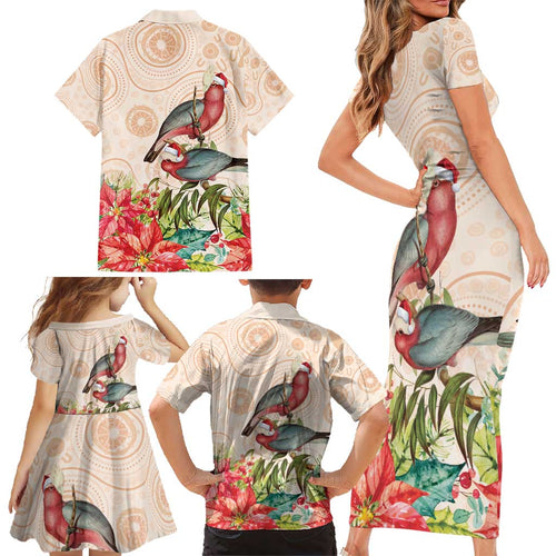 Merry Christmas Aussie Aboriginal Family Matching Short Sleeve Bodycon Dress and Hawaiian Shirt Rosebreasted Cockatoo Pastel - Aussie Hoodie