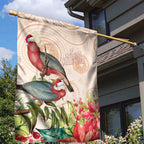 Merry Christmas Aussie Aboriginal Garden Flag Rosebreasted Cockatoo Pastel - Aussie Hoodie