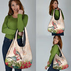 Merry Christmas Aussie Aboriginal Grocery Bag Rosebreasted Cockatoo Pastel - Aussie Hoodie
