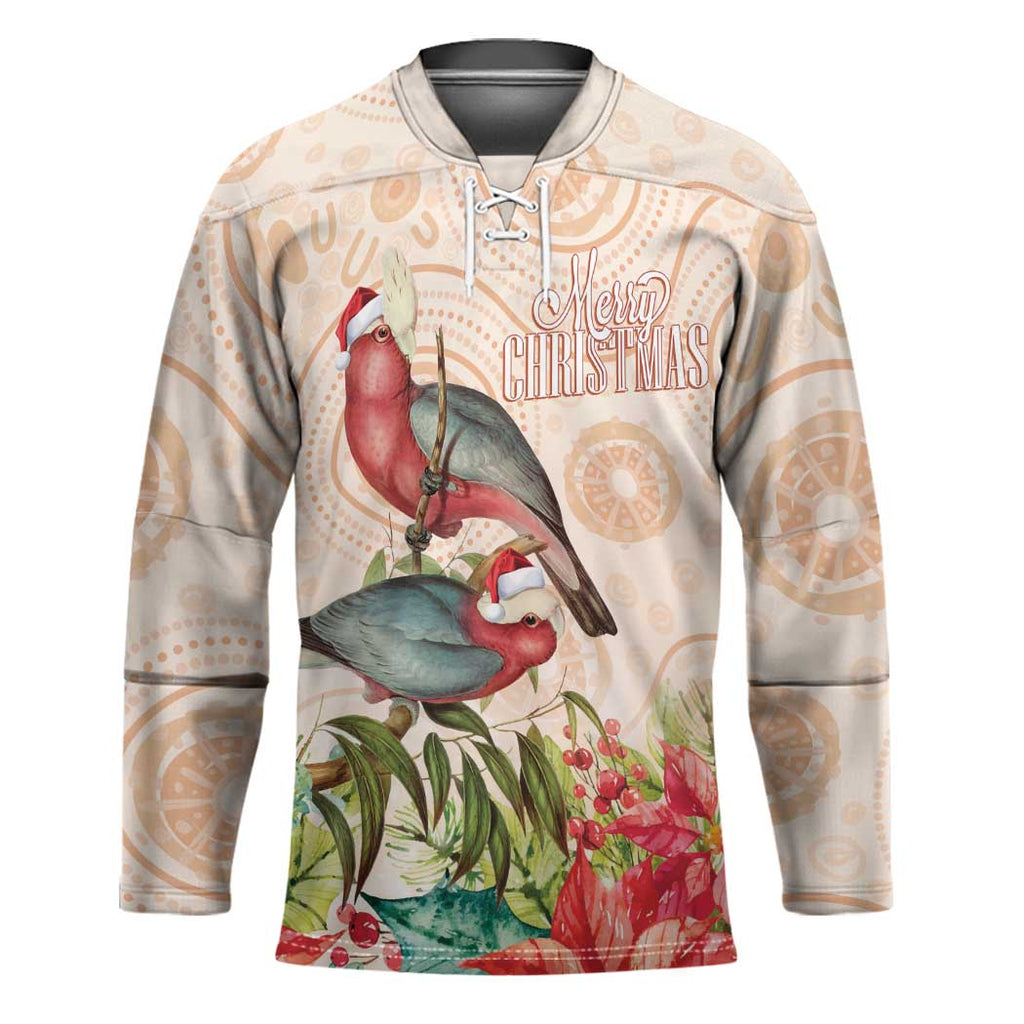 Merry Christmas Aussie Aboriginal Hockey Jersey Rosebreasted Cockatoo Pastel - Aussie Hoodie