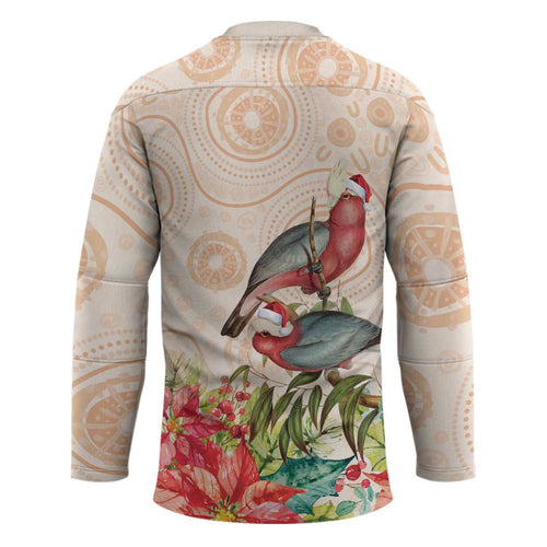 Merry Christmas Aussie Aboriginal Hockey Jersey Rosebreasted Cockatoo Pastel - Aussie Hoodie