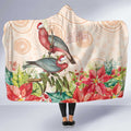 Merry Christmas Aussie Aboriginal Hooded Blanket Rosebreasted Cockatoo Pastel - Aussie Hoodie