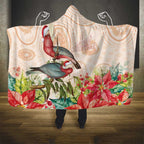 Merry Christmas Aussie Aboriginal Hooded Blanket Rosebreasted Cockatoo Pastel - Aussie Hoodie