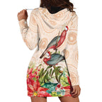 Merry Christmas Aussie Aboriginal Hoodie Dress Rosebreasted Cockatoo Pastel - Aussie Hoodie