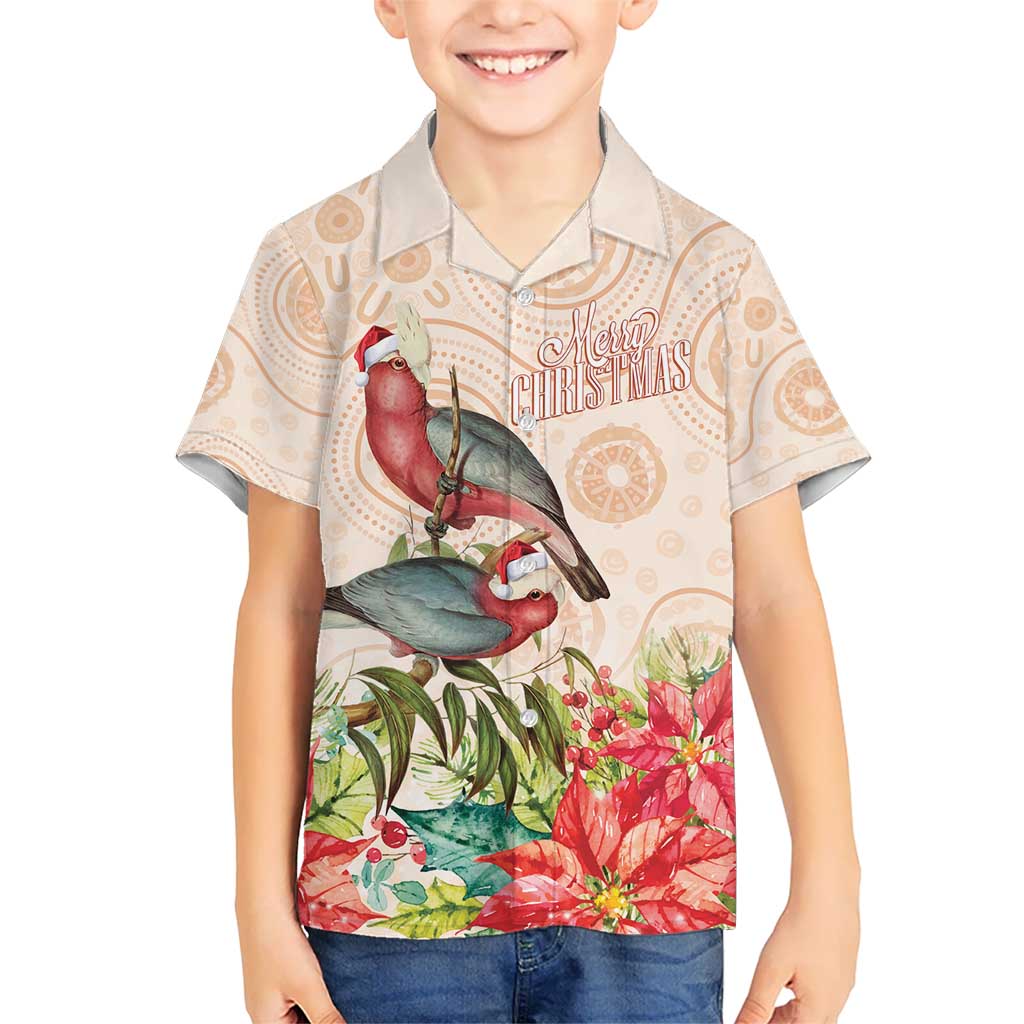 Merry Christmas Aussie Aboriginal Kid Hawaiian Shirt Rosebreasted Cockatoo Pastel - Aussie Hoodie