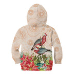 Merry Christmas Aussie Aboriginal Kid Hoodie Rosebreasted Cockatoo Pastel - Aussie Hoodie