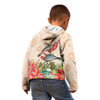 Merry Christmas Aussie Aboriginal Kid Hoodie Rosebreasted Cockatoo Pastel - Aussie Hoodie