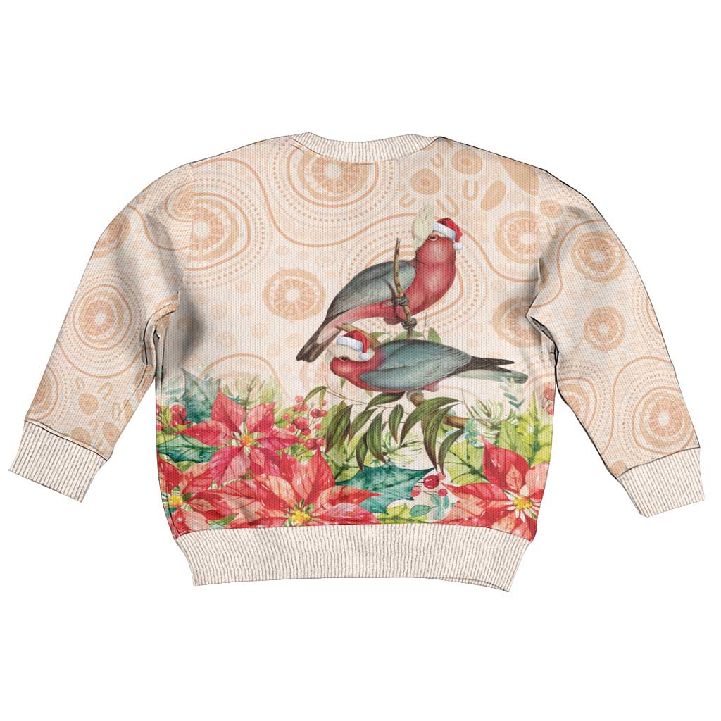 Merry Christmas Aussie Aboriginal Kid Ugly Christmas Sweater Rosebreasted Cockatoo Pastel - Aussie Hoodie