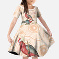 Merry Christmas Aussie Aboriginal Kid Short Sleeve Dress Rosebreasted Cockatoo Pastel - Aussie Hoodie