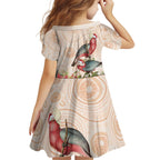 Merry Christmas Aussie Aboriginal Kid Short Sleeve Dress Rosebreasted Cockatoo Pastel - Aussie Hoodie