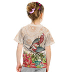 Merry Christmas Aussie Aboriginal Kid T Shirt Rosebreasted Cockatoo Pastel - Aussie Hoodie