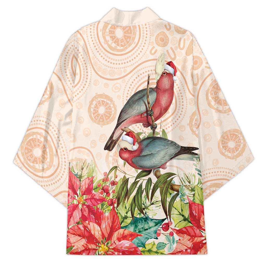 Merry Christmas Aussie Aboriginal Kimono Rosebreasted Cockatoo Pastel - Aussie Hoodie