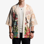 Merry Christmas Aussie Aboriginal Kimono Rosebreasted Cockatoo Pastel - Aussie Hoodie