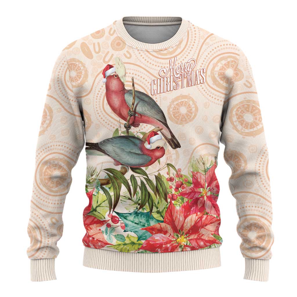 Merry Christmas Aussie Aboriginal Ugly Christmas Sweater Rosebreasted Cockatoo Pastel - Aussie Hoodie
