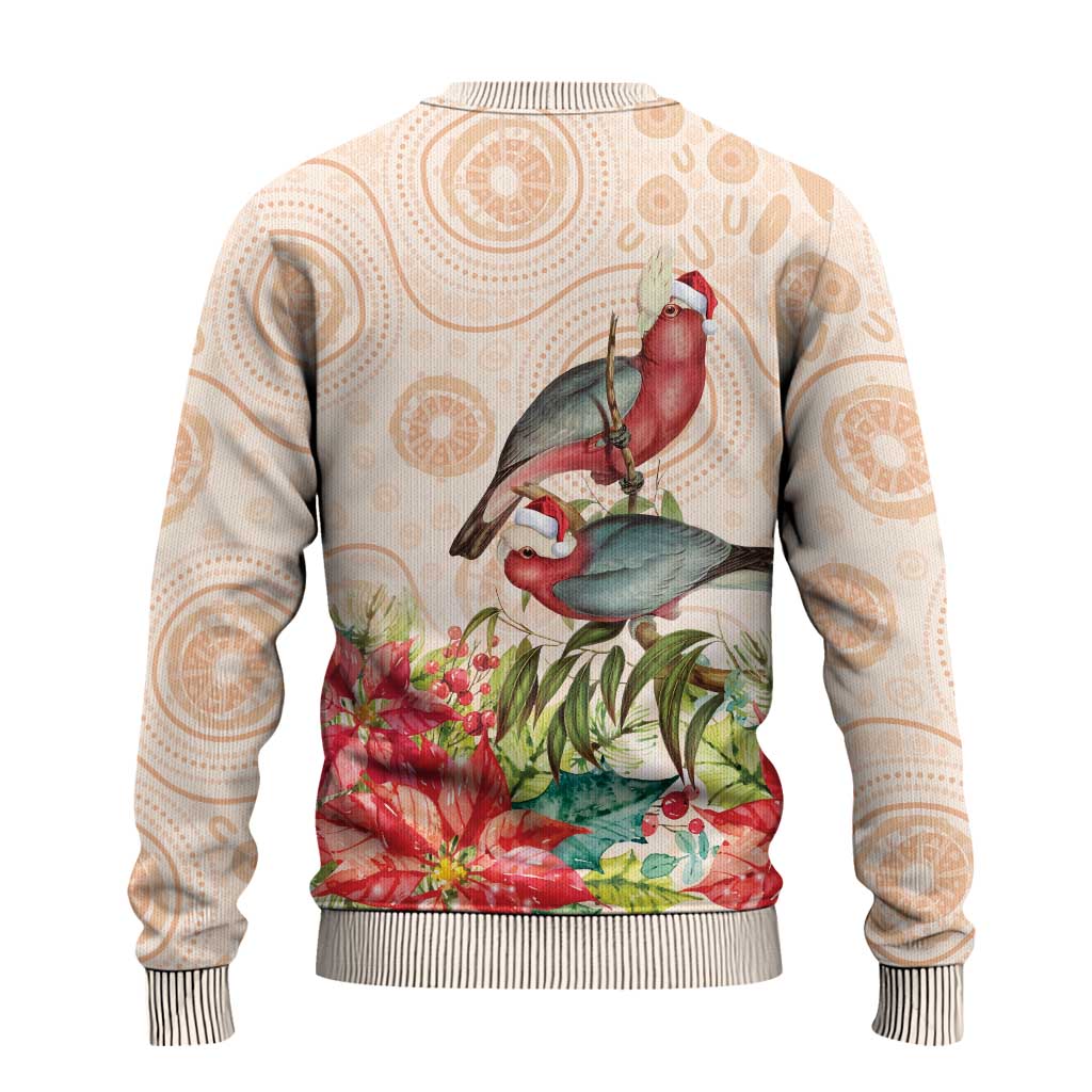 Merry Christmas Aussie Aboriginal Ugly Christmas Sweater Rosebreasted Cockatoo Pastel - Aussie Hoodie