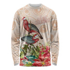Merry Christmas Aussie Aboriginal Long Sleeve Shirt Rosebreasted Cockatoo Pastel - Aussie Hoodie
