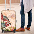 Merry Christmas Aussie Aboriginal Luggage Cover Rosebreasted Cockatoo Pastel - Aussie Hoodie