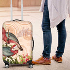 Merry Christmas Aussie Aboriginal Luggage Cover Rosebreasted Cockatoo Pastel - Aussie Hoodie