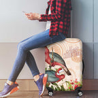 Merry Christmas Aussie Aboriginal Luggage Cover Rosebreasted Cockatoo Pastel - Aussie Hoodie