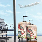 Merry Christmas Aussie Aboriginal Luggage Cover Rosebreasted Cockatoo Pastel - Aussie Hoodie