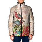 Merry Christmas Aussie Aboriginal Padded Jacket Rosebreasted Cockatoo Pastel - Aussie Hoodie