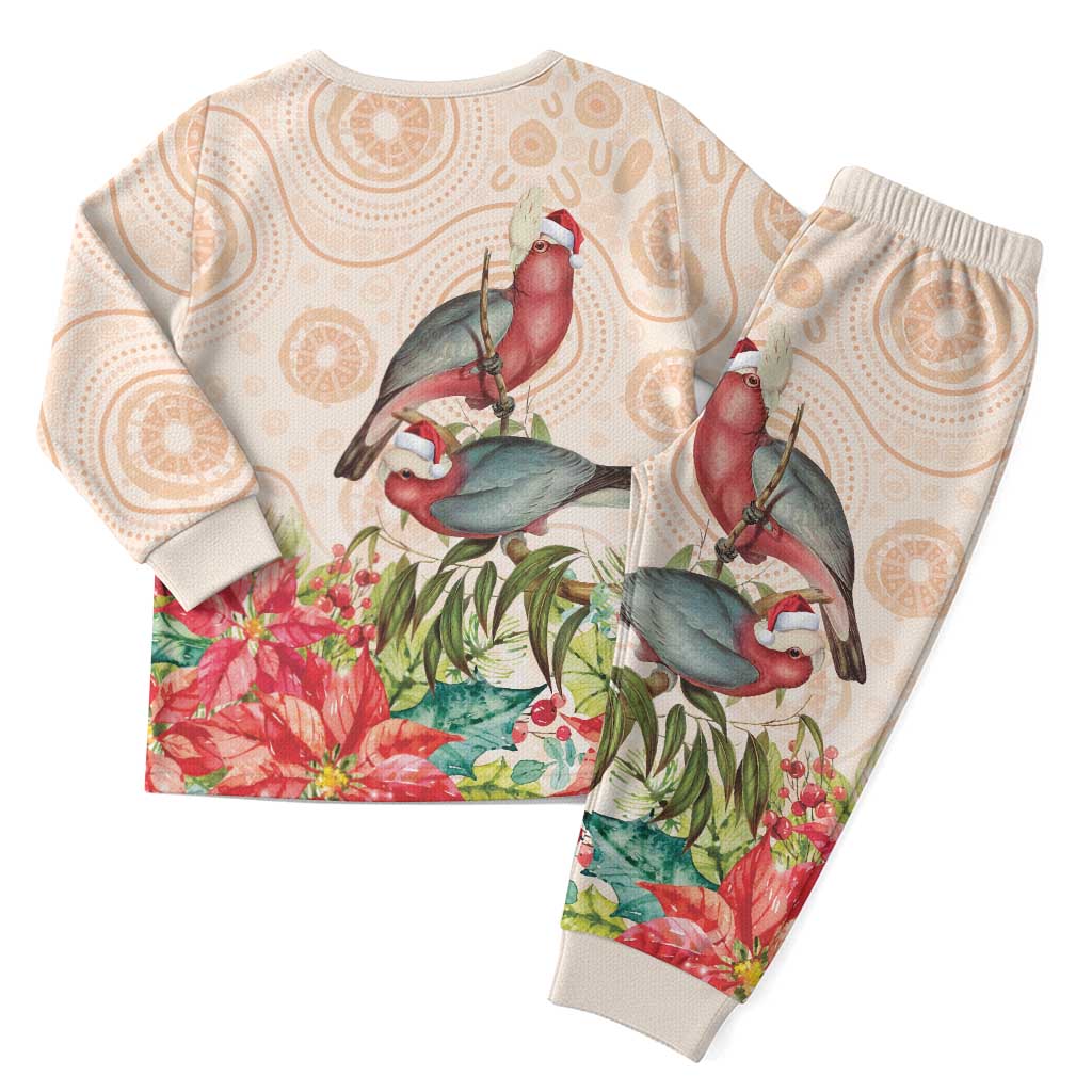 Merry Christmas Aussie Aboriginal Christmas Pajama Set Rosebreasted Cockatoo Pastel - Aussie Hoodie