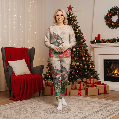 Merry Christmas Aussie Aboriginal Christmas Pajama Set Rosebreasted Cockatoo Pastel - Aussie Hoodie