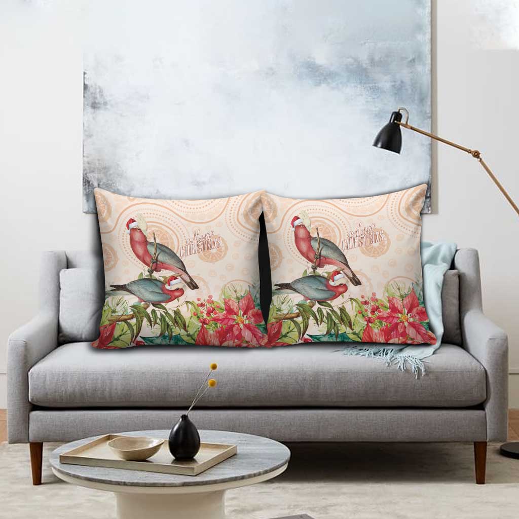 Merry Christmas Aussie Aboriginal Pillow Cover Rosebreasted Cockatoo Pastel - Aussie Hoodie