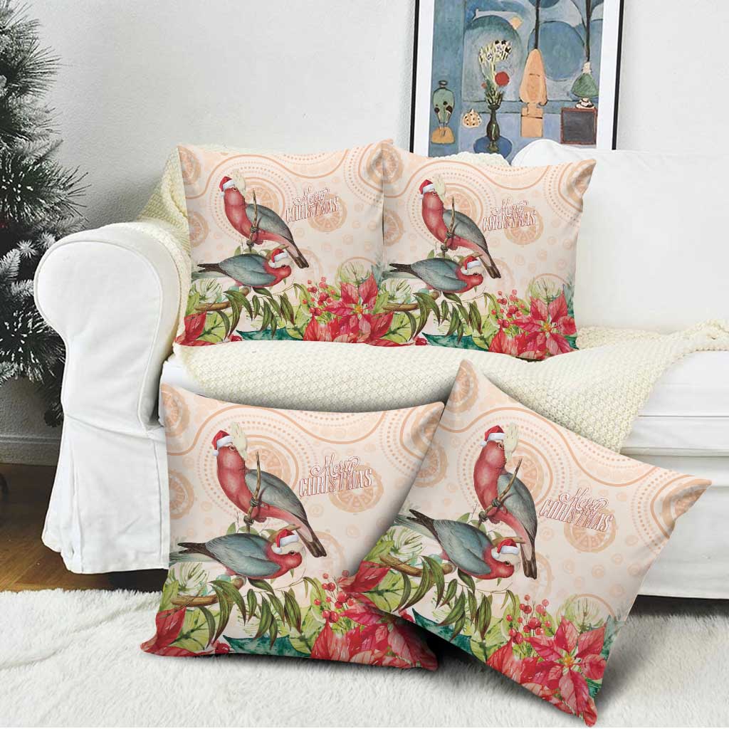 Merry Christmas Aussie Aboriginal Pillow Cover Rosebreasted Cockatoo Pastel - Aussie Hoodie