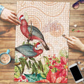 Merry Christmas Aussie Aboriginal Puzzle Rosebreasted Cockatoo Pastel - Aussie Hoodie