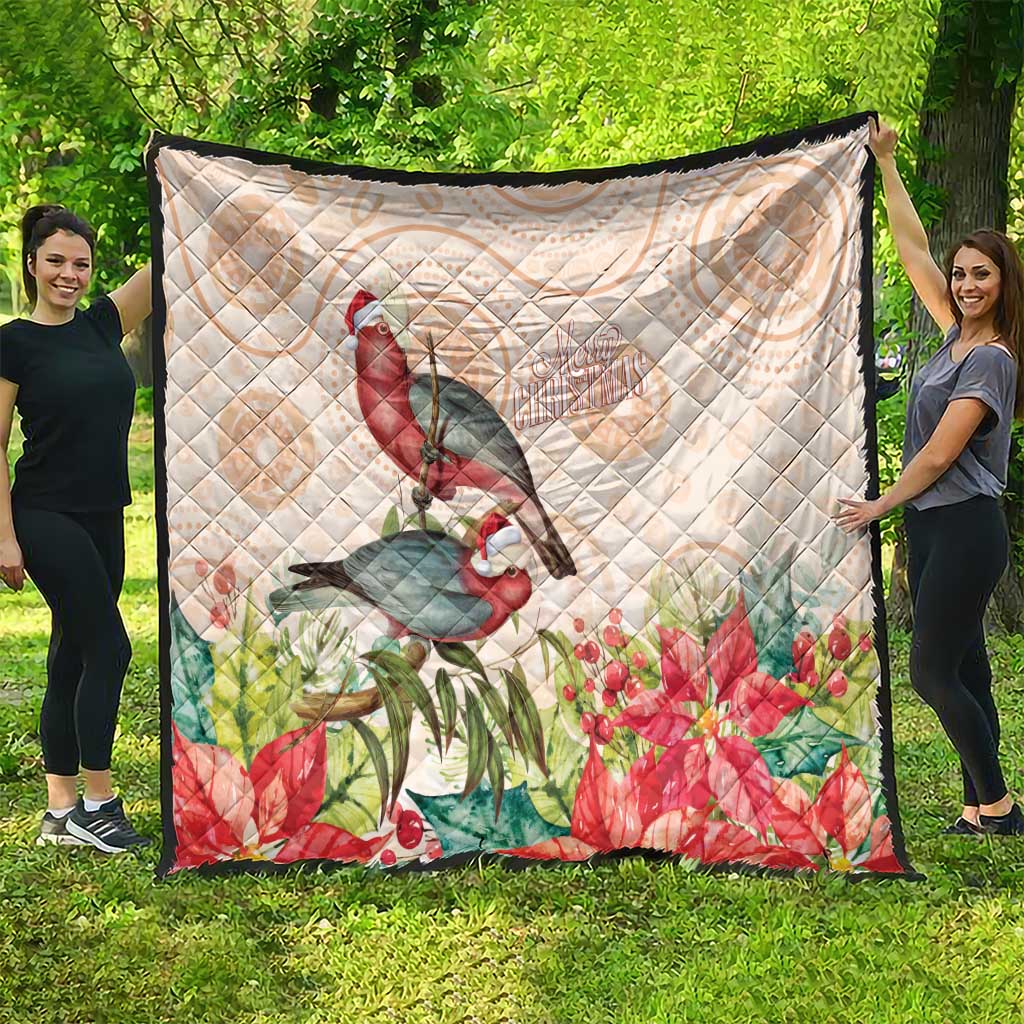 Merry Christmas Aussie Aboriginal Quilt Rosebreasted Cockatoo Pastel - Aussie Hoodie