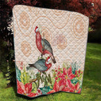 Merry Christmas Aussie Aboriginal Quilt Rosebreasted Cockatoo Pastel - Aussie Hoodie