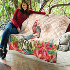 Merry Christmas Aussie Aboriginal Quilt Rosebreasted Cockatoo Pastel - Aussie Hoodie