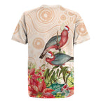 Merry Christmas Aussie Aboriginal Rugby Jersey Rosebreasted Cockatoo Pastel - Aussie Hoodie