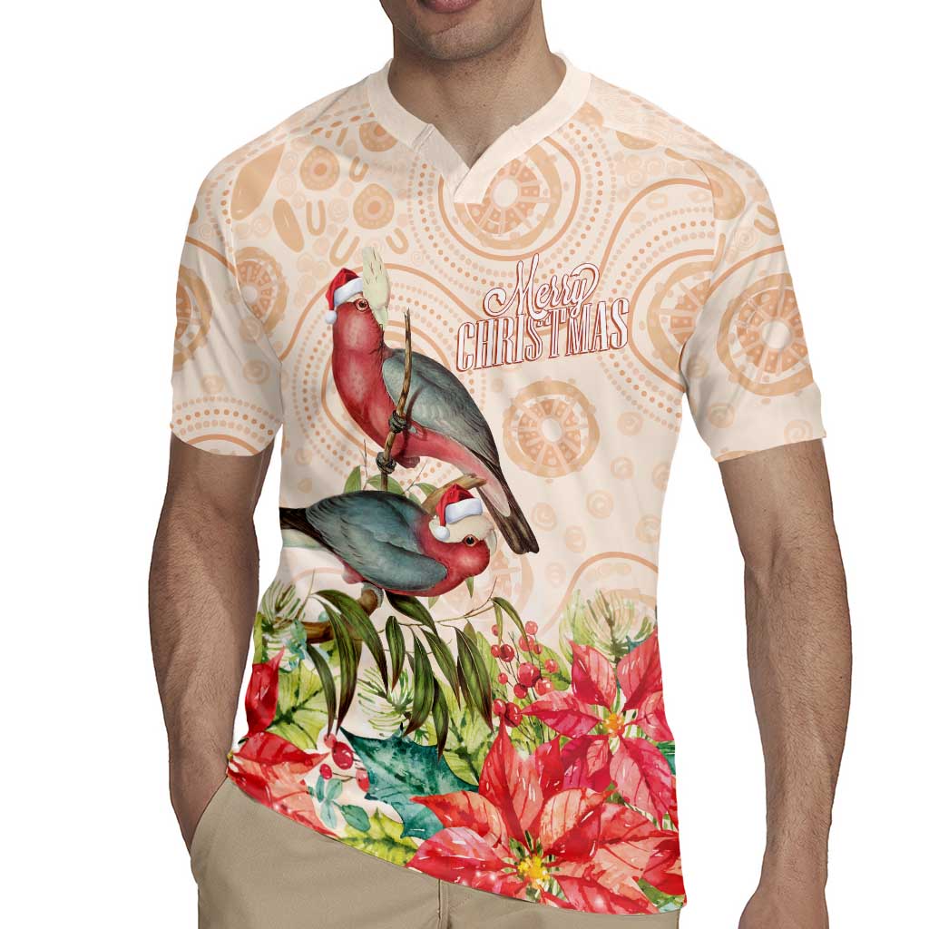 Merry Christmas Aussie Aboriginal Rugby Jersey Rosebreasted Cockatoo Pastel - Aussie Hoodie