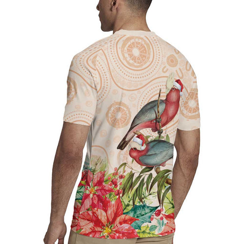 Merry Christmas Aussie Aboriginal Rugby Jersey Rosebreasted Cockatoo Pastel - Aussie Hoodie