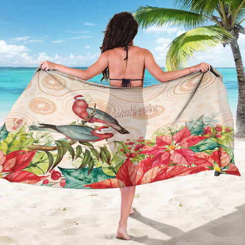 Merry Christmas Aussie Aboriginal Sarong Rosebreasted Cockatoo Pastel - Aussie Hoodie