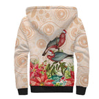 Merry Christmas Aussie Aboriginal Sherpa Hoodie Rosebreasted Cockatoo Pastel - Aussie Hoodie