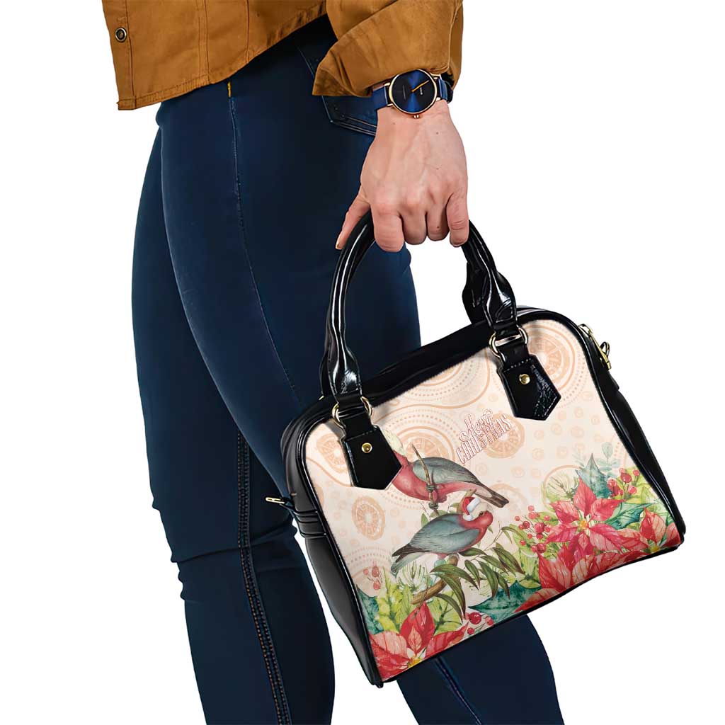 Merry Christmas Aussie Aboriginal Shoulder Handbag Rosebreasted Cockatoo Pastel - Aussie Hoodie
