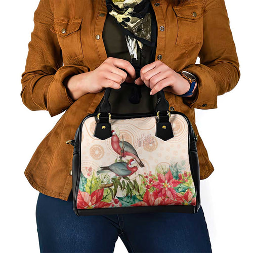 Merry Christmas Aussie Aboriginal Shoulder Handbag Rosebreasted Cockatoo Pastel - Aussie Hoodie