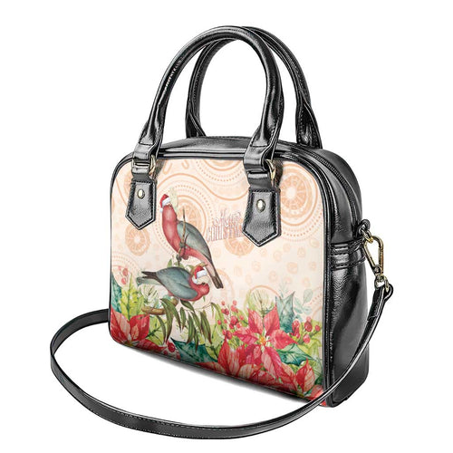 Merry Christmas Aussie Aboriginal Shoulder Handbag Rosebreasted Cockatoo Pastel - Aussie Hoodie