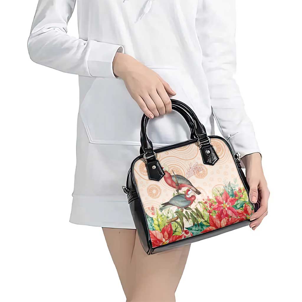 Merry Christmas Aussie Aboriginal Shoulder Handbag Rosebreasted Cockatoo Pastel - Aussie Hoodie