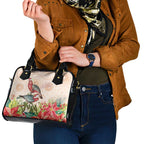 Merry Christmas Aussie Aboriginal Shoulder Handbag Rosebreasted Cockatoo Pastel - Aussie Hoodie