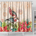 Merry Christmas Aussie Aboriginal Shower Curtain Rosebreasted Cockatoo Pastel - Aussie Hoodie