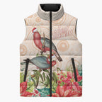 Merry Christmas Aussie Aboriginal Sleeveless Puffer Jacket Rosebreasted Cockatoo Pastel - Aussie Hoodie