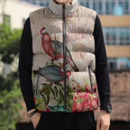 Merry Christmas Aussie Aboriginal Sleeveless Puffer Jacket Rosebreasted Cockatoo Pastel - Aussie Hoodie