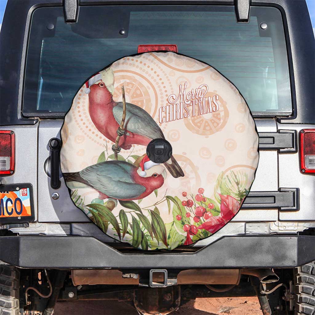 Merry Christmas Aussie Aboriginal Spare Tire Cover Rosebreasted Cockatoo Pastel - Aussie Hoodie